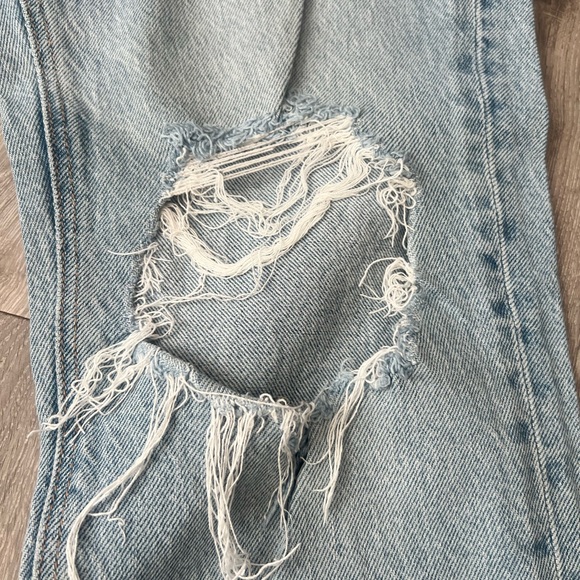 American Eagle Outfitters Frayed Hem Light Blue Jeans size 10 LONG - Picture 6 of 9